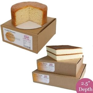 Vanilla Genoese Sponge Cake available in rounds and square shapes!